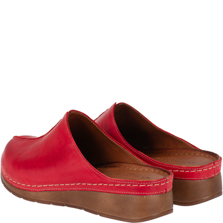 Klapki damskie skóra naturalna Syrena SST 922 czerwone