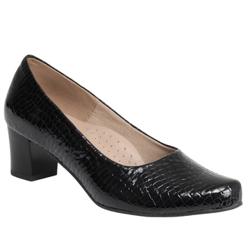 Damskie czółenka Syrena SE 7115A czarne - lakier