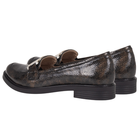 Półbuty damskie mokasyny skórzane Syrena SE 0055 brązowo-złote