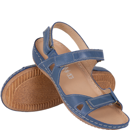 Sandały damskie skórzane granatowe Syrena Comfort SH 205
