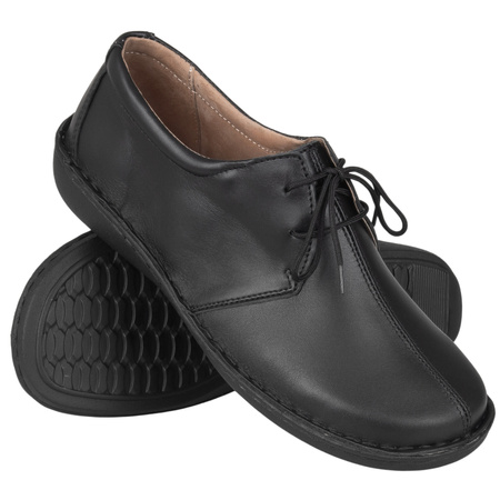 Klasyczne półbuty damskie skórzane Syrena SOT 070 czarne