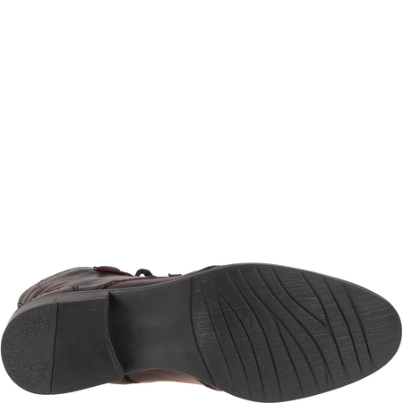 Botki skórzane Syrena SST 1107 bordowe, ocieplane