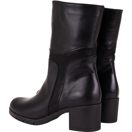 Botki damskie czarne Syrena SE 020A - skóra naturalna licowa