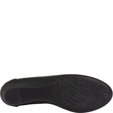 Czółenka damskie na koturnie skórzane Syrena SE 7141 czarne