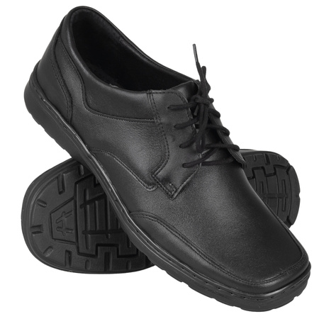 Skórzane półbuty męskie marki Syrena SST 210 czarne