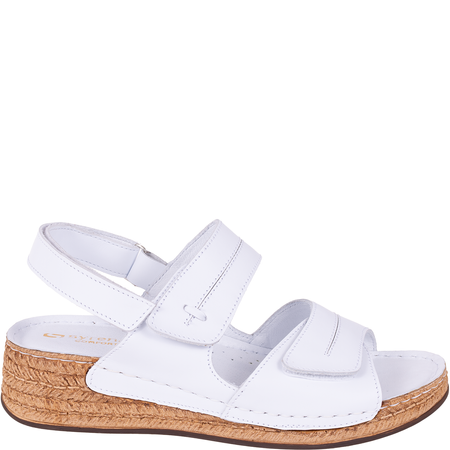 Sandały skórzane damskie marki Syrena SST 993 białe