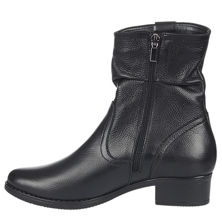 Czarne botki damskie skórzane - Syrena SE B-136