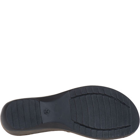 Beżowe sandały skórzane na koturnie - Syrena SH 150