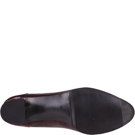 Czółenka na słupku Syrena SE P-313 bordowe - skóra naturalna