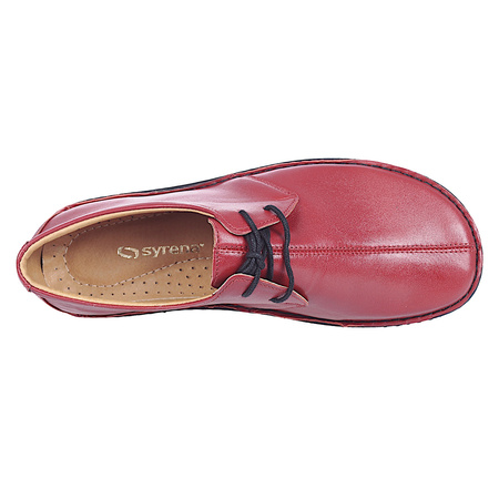 Półbuty damskie skórzane wiązane Syrena SWB 160 czerwone