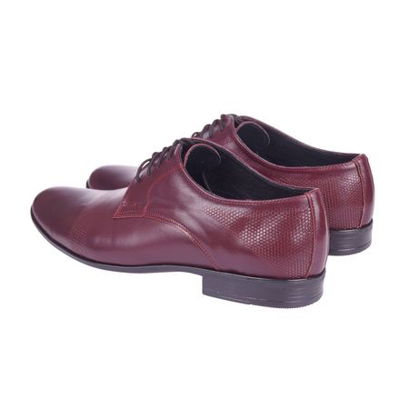 Półbuty wizytowe męskie skórzane Syrena SE 0938 bordo