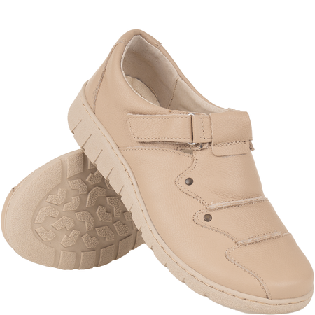 Półbuty Syrena SH 780-2S ecru - komfortowe buty na rzepy