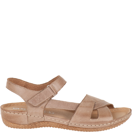 Skórzane sandały damskie marki Syrena SH 246 beżowe