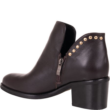 Skórzane botki damskie Syrena SLA 1140/297 czekolada