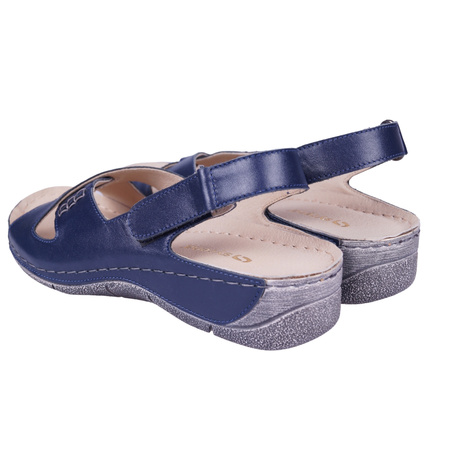 Sandały damskie skórzane SYRENA SWB 22531 granatowe