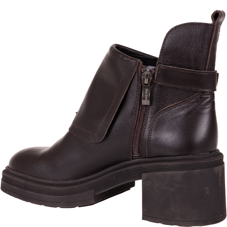 Botki damskie Syrena SLA 1156/297 czekolada skóra naturalna