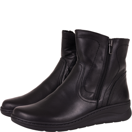 Botki damskie Syrena SH 788 czarne - skóra naturalna, ocieplane