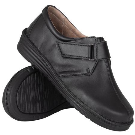 Czarne półbuty damskie na rzepy SOT 069/M marki Syrena