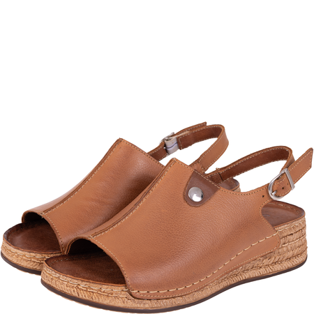 Skórzane sandały damskie marki Syrena SST 987 rude