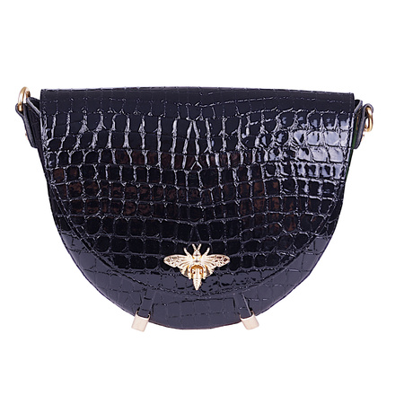 Miejska torebka damska mała listonoszka półokrągła czarna