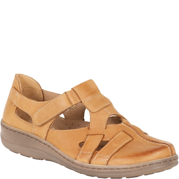 Syrena SH 423 - komfortowe brązowe półbuty wiosenne, skórzane