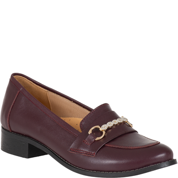 Mokasyny damskie Syrena SE P-287 bordowe skóra licowa