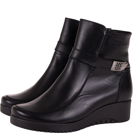 Wygodne botki damskie skórzane Syrena SGO 1249 czarne