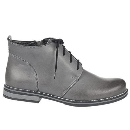 Botki damskie wiązane marki Syrena SST 4000 grafitowe