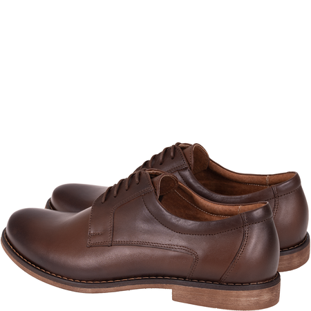 Skórzane półbuty męskie marki Syrena SI 424-841 brązowe