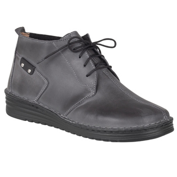 Komfortowe botki damskie skórzane  Syrena SOT 072/M szare