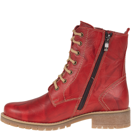 Eleganckie botki damskie czerwone Syrena SST 4038 - skóra