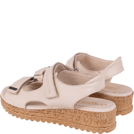 Syrena SWB 560 beżowe sandały damskie - skórzane, wygodne