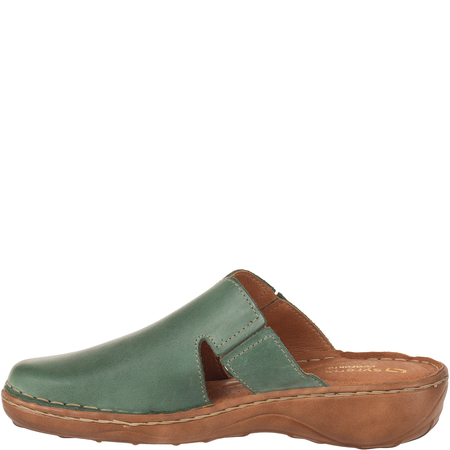 Klapki damskie skórzane Syrena SST 664 w kolorze zielonym