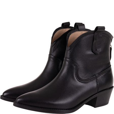 Kowbojki damskie skórzane marki Syrena STA 4281 czarne