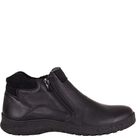 Trzewiki męskie skórzane Syrena SH 827 czarne, ocieplane