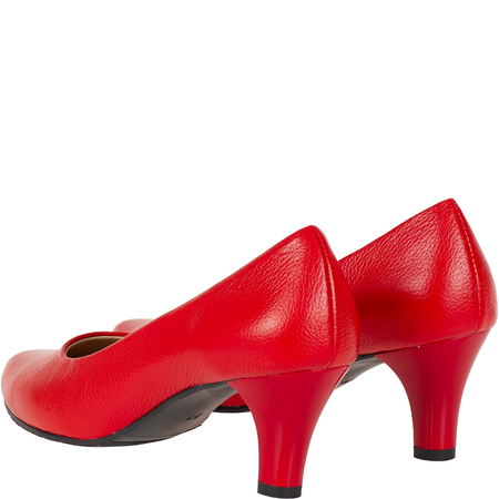 Czółenka damskie skórzane Syrena SE 7115 czerwony groch