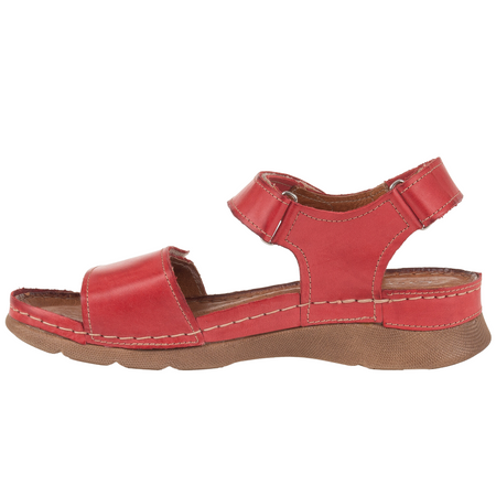 Sandały skórzane damskie marki Syrena SST 990 czerwone