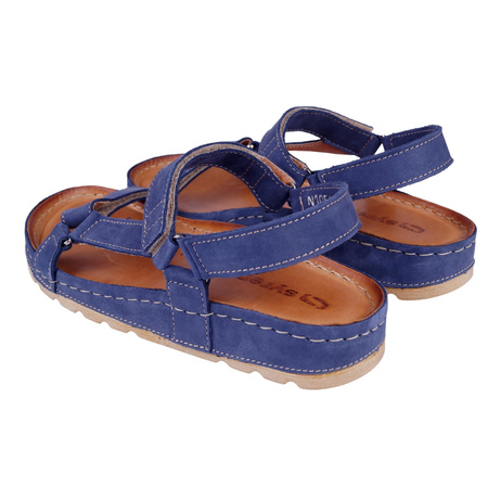 Sandały damskie skórzane SYRENA SBB 221056 granatowe