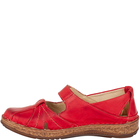 Przewiewne półbuty na rzepy Syrena SST 1705/A czerwone