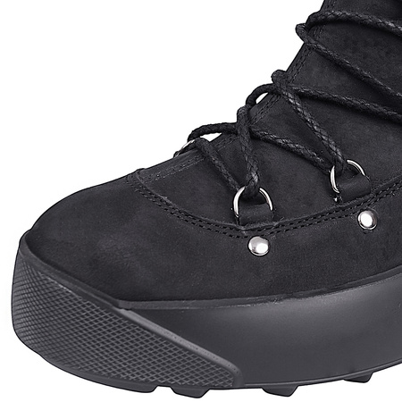 Botki damskie na grubej podeszwie skóra naturalna Syrena SBB 1278 czarne