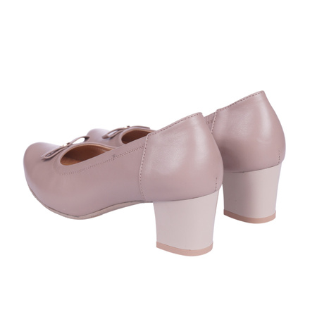 Czółenka damskie skórzane Syrena SE P-239A ciemny beż