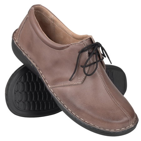 Klasyczne półbuty damskie skórzane Syrena SOT 070 cappuccino