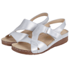 Skórzane sandały damskie Syrena SST 908 biało srebrne