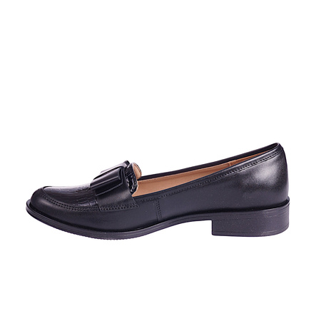 Mokasyny damskie skóra naturalna marki Syrena SE 053 P czarne