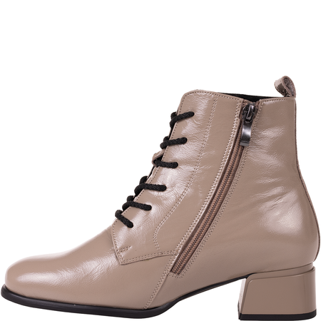 Botki damskie skórzane Syrena SPU B-287 naplak beż lakierowane