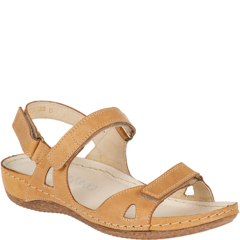Sandały damskie skórzane Syrena Comfort SH 205 jasny brąz