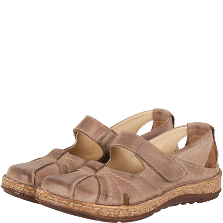 Przewiewne półbuty na rzepy Syrena SST 1705/A cappuccino