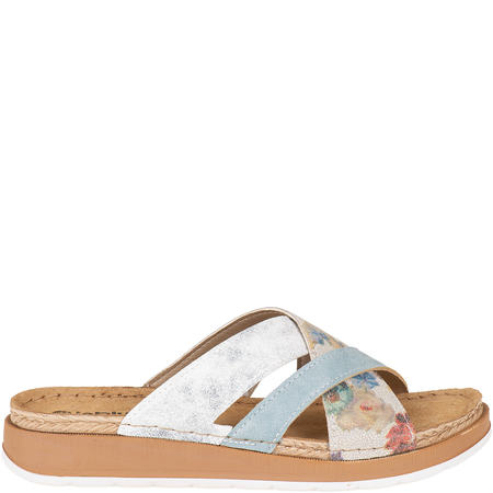 Inblu GS000052 białe klapki z motywem kwiatowym