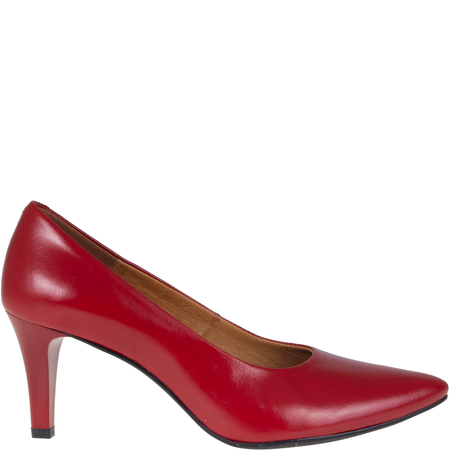 Czółenka na obcasie czerwone skórzane marki Syrena SWB 180