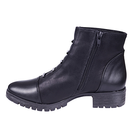 Polskie botki na obcasie ocieplane z linii Eco model EDA 306TR czarne